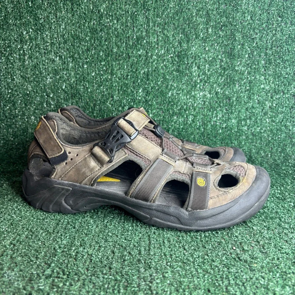 Teva Omnium Closed Toe Leather Hiking Trail Sport Sandals Gorpcore Brown Mens 11